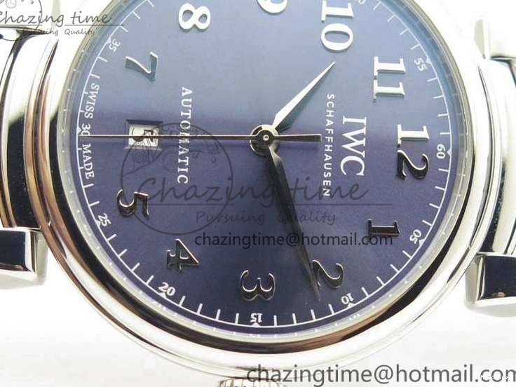 MIROTIME 0201 Da Vinci IW356601 SS TW 1:1 Best Edition Blue Dial On Black Leather Strap A Durable 7239